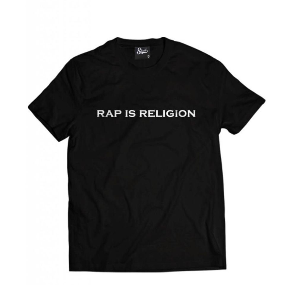 Moda camiseta rap is religion