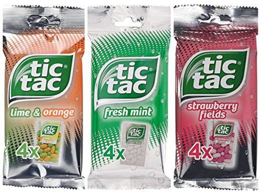 TicTac 3 x 4 paquetes de caramelos de bolsillo de menta fresca