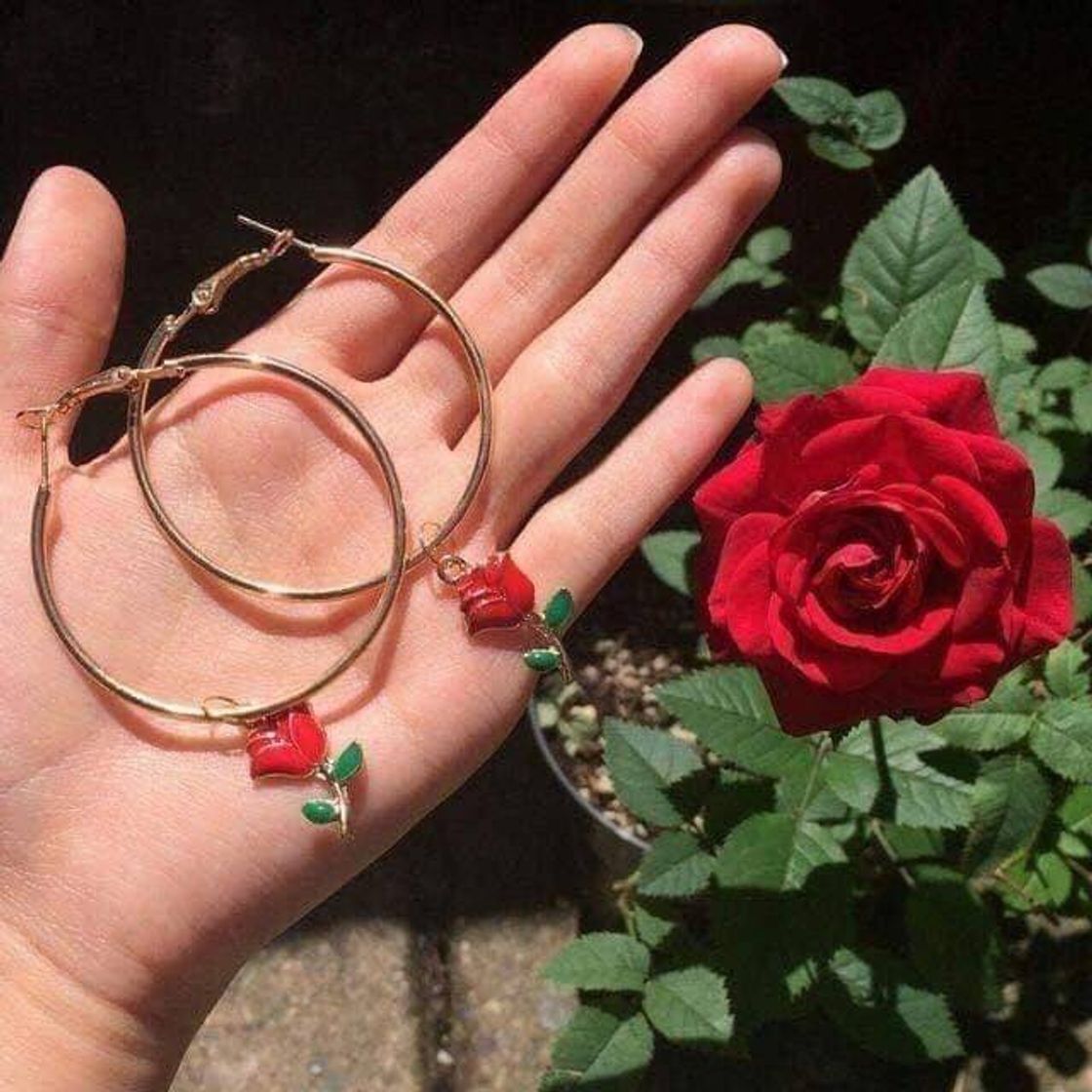 Moda Brinco Argola de Rosas 🍒🌼