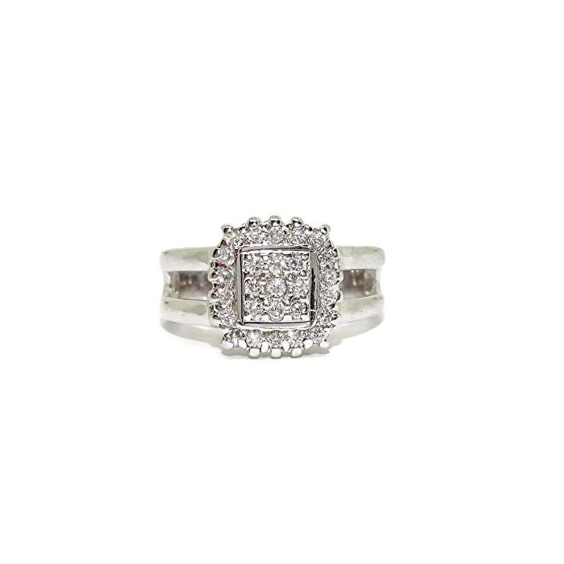Social Never Say Never Anillo de Oro Blanco de 18k con 27 Diamantes