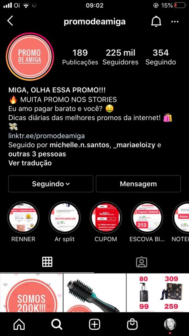 Moda Instagram de sites em promoção 