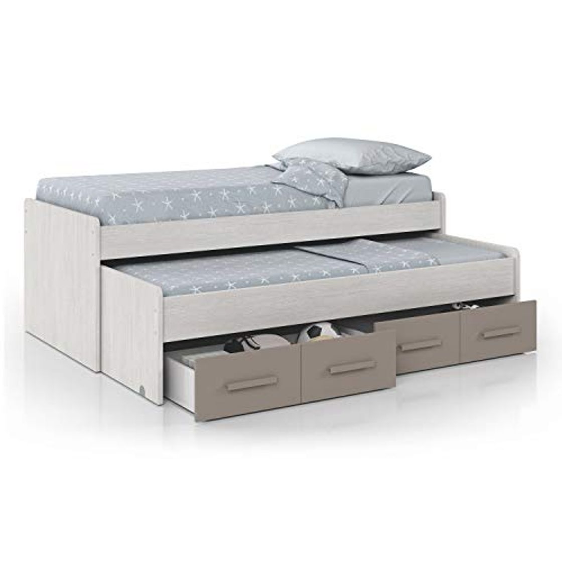 Place Habitdesign 1S7432Y - Cama Doble Juvenil 2 Camas y 2 cajones