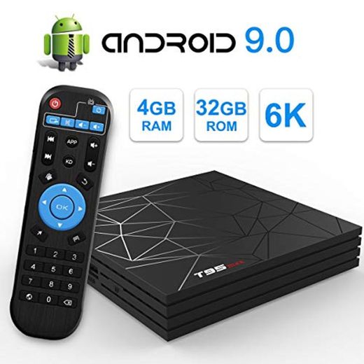 Android TV Box，T95 MAX Android 9.0 TV Box 4GB RAM/32GB ROM H6