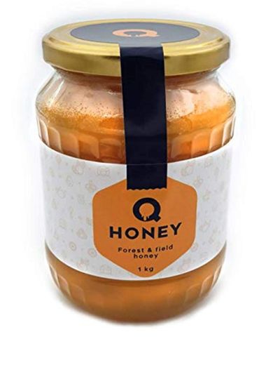 Q-Honey Miel de Abeja Pura, Miel Cruda, 100 % Natural, Sin Filtrar