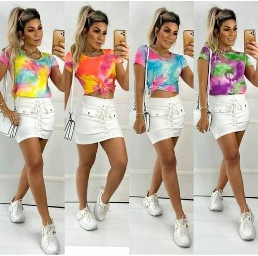 Blusa Blusinha T-shirt Tie Dye Roupa Feminina Barato