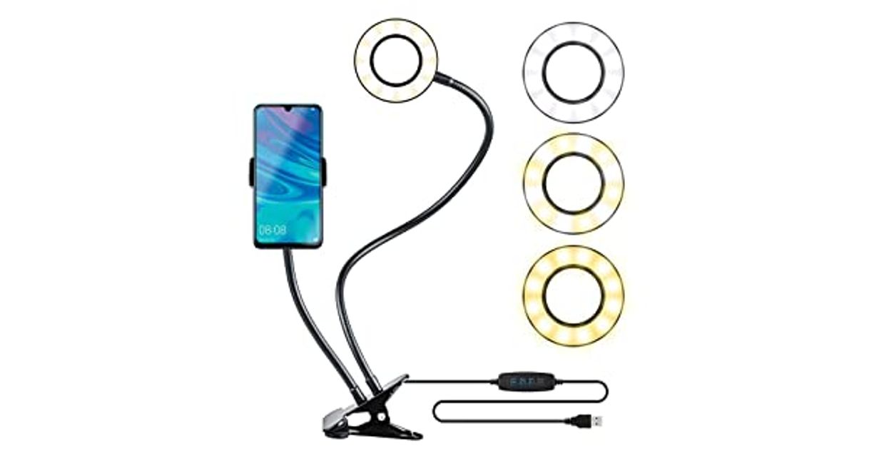 Moda Redlemon Soporte para Celular Tipo Selfie con Aro de Luz LED ...