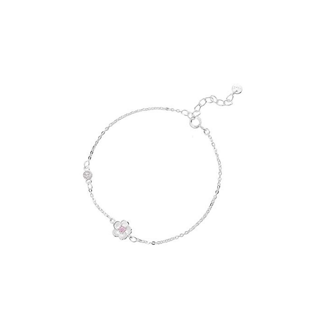 Social Corea S925 Color Plata Literaria Cereza Mujer 925 Pulsera Rosa Mano Joyas Pulseira Feminina Bizuteria Pulseras Piedras Preciosas
