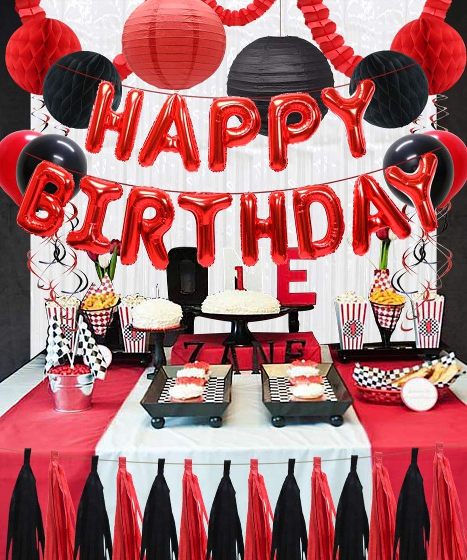 Social Decoración de cumpleaños rojo