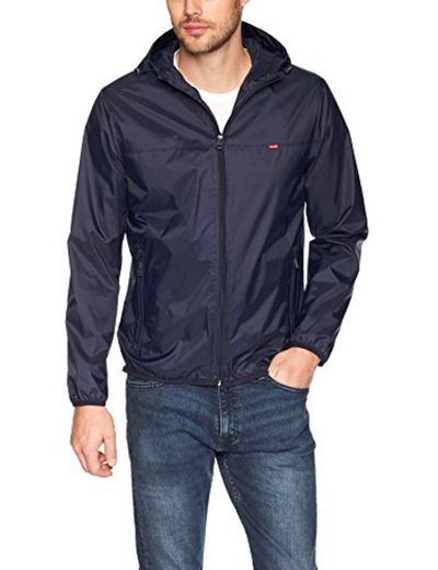 Levi's chamarra de lluvia ligera con capucha para hombre