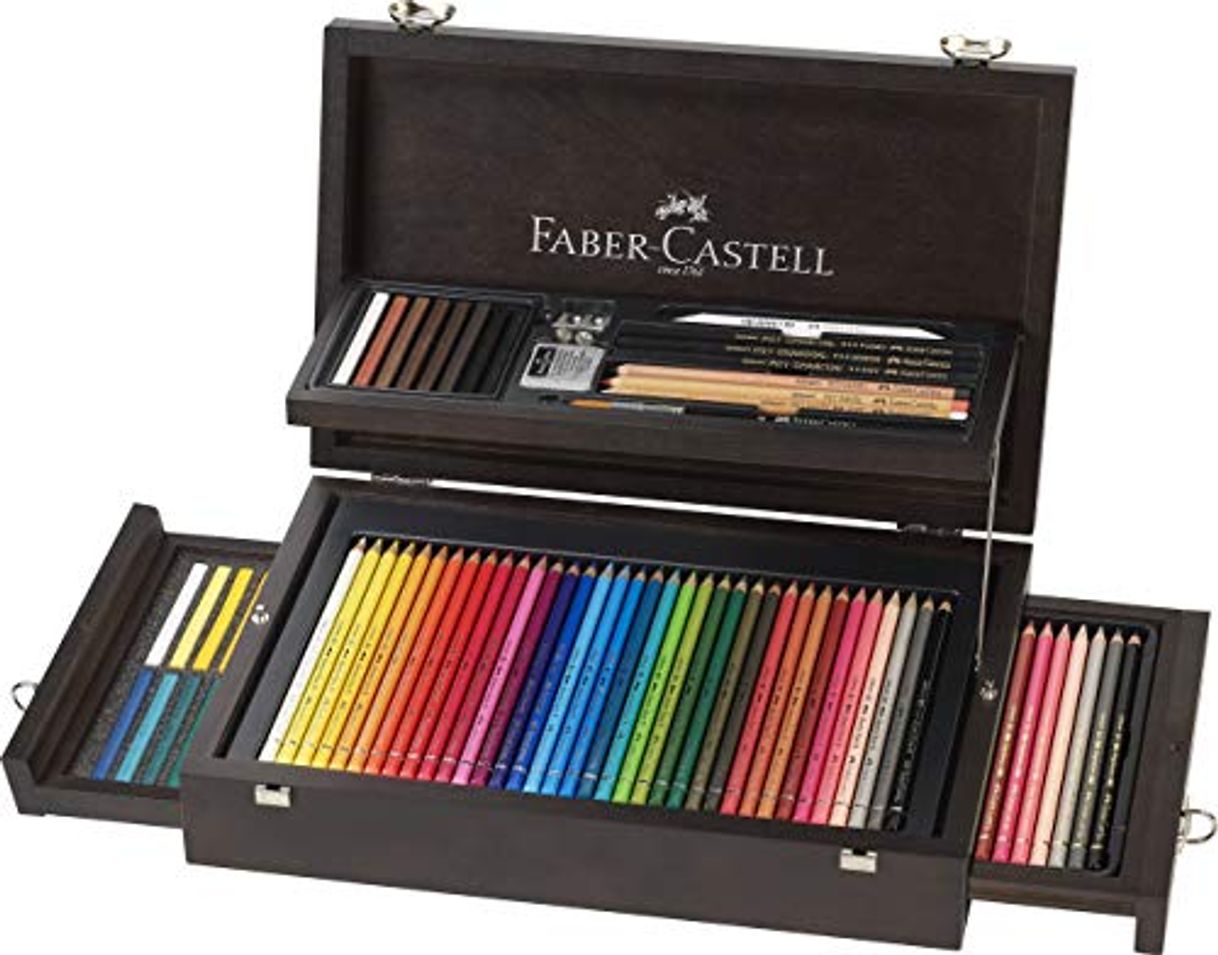 Social Faber-Castell 110086 - Estuche de madera de 108 piezas con equipo básico
