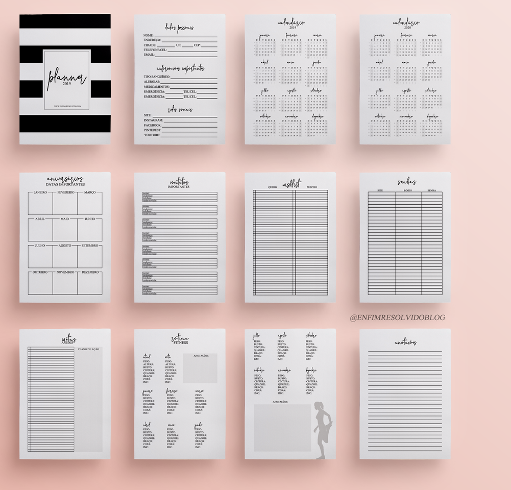 Social Planner 2019 - 2020: Meu Calendário 2019 - 2020