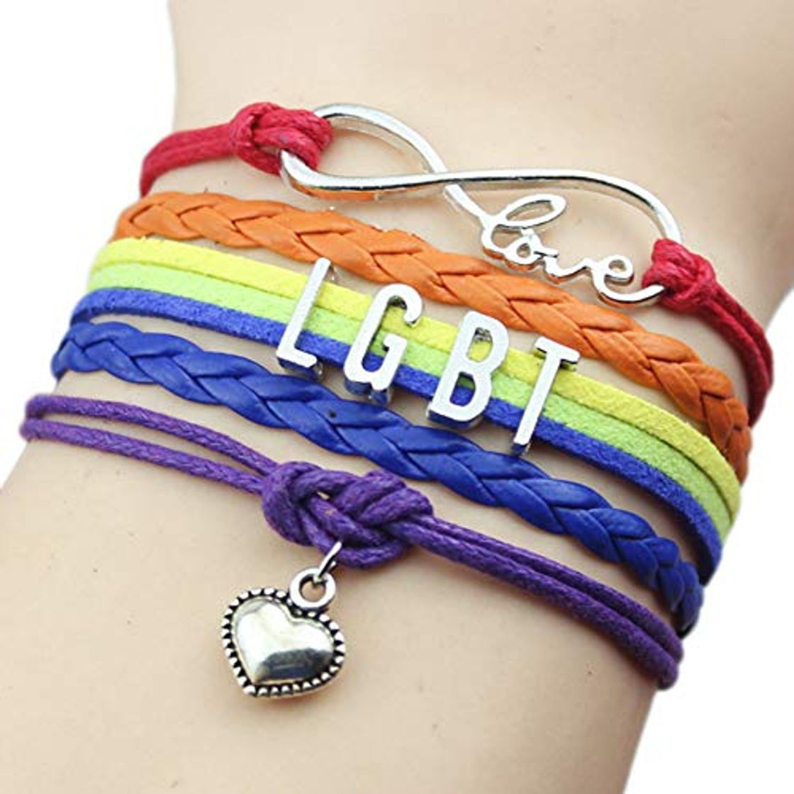 Social JJZHY LGBT Gay Lesbian Multilayer Weave Color Pulsera Rainbow Amistad