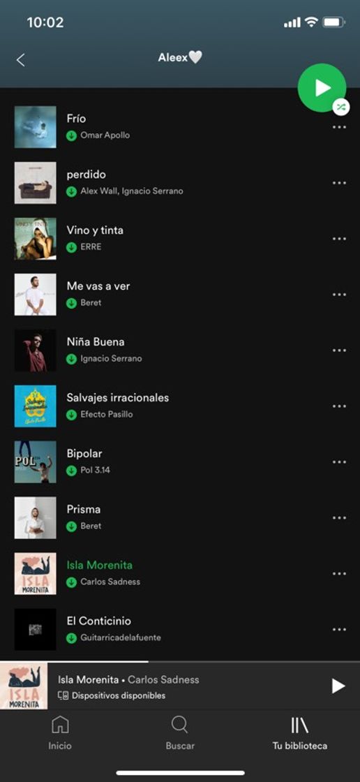 Moda Mi lista de Spotify