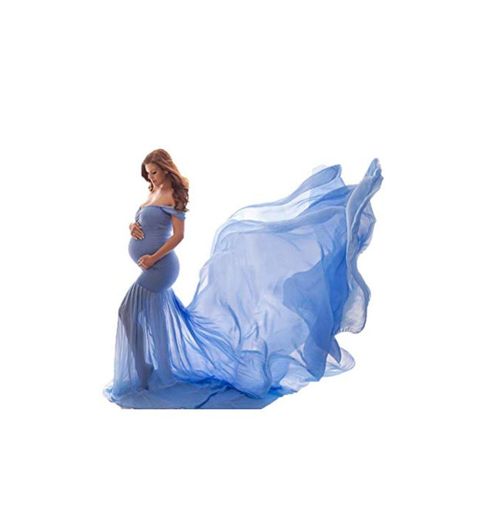 Vestido para Embarazadas de Maternidad Maxi Largo Sin Mangas Color Liso para