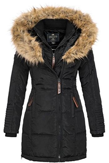 Geographical Norway Mujer Chaqueta de Invierno Parka Belissima Pelaje de XL Capucha