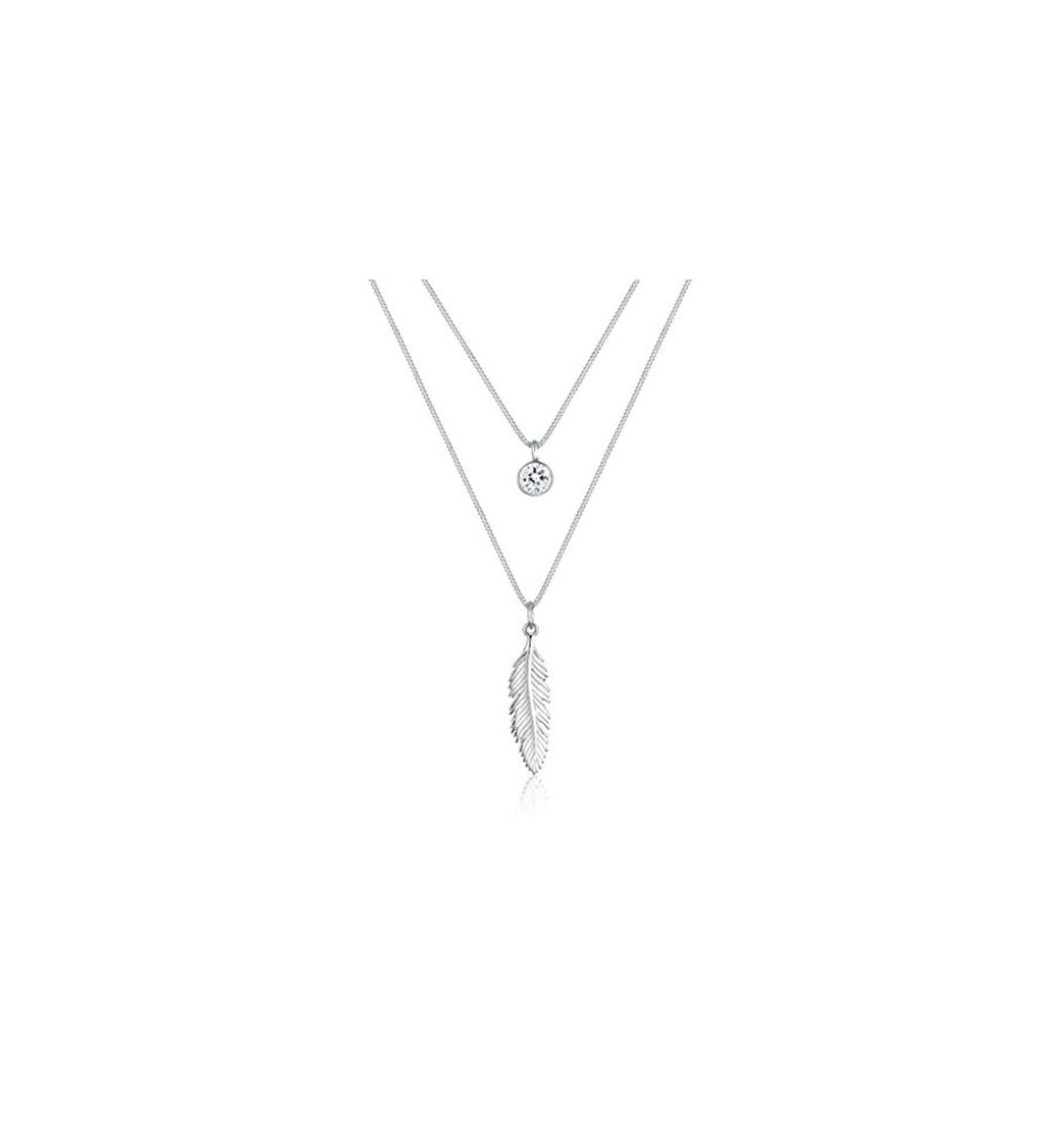 Producto Elli Collares colgante en forma de plumas con cristales Swarovski® en plata esterlina de ley 925