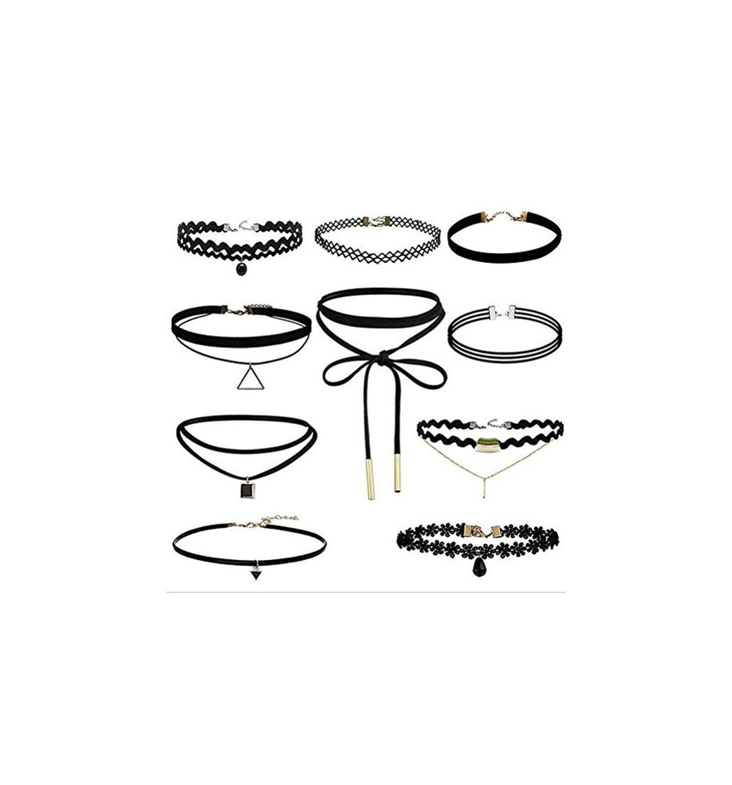 Social Elegant Rose 10 piezas choker collares elástico terciopelo Classic adhesivo de gótico