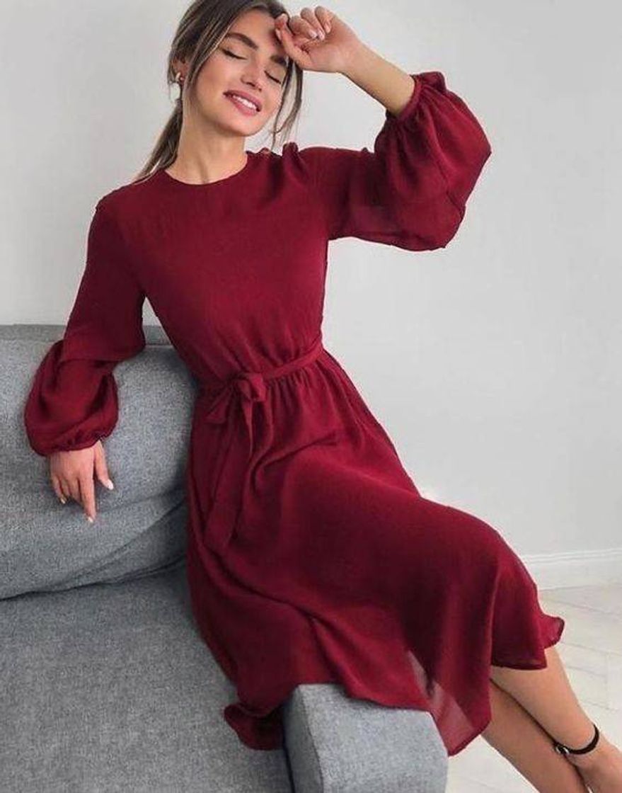 Moda Vestido bordô ❤