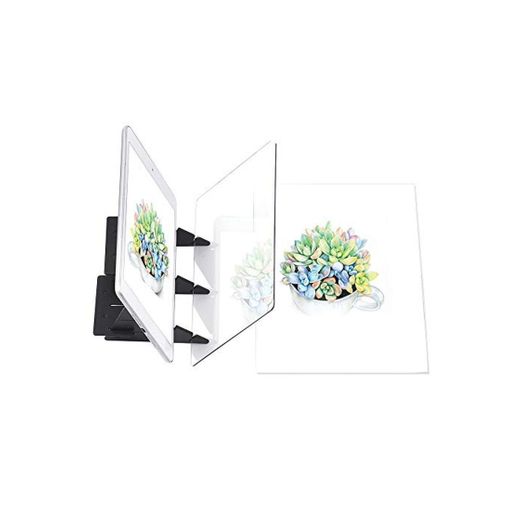 Aibecy Tablero de rastreo óptico portátil Panel de almohadilla de copia Manualidades Arte de la pintura del Anime Dibujo fácil Herramienta de esbozo Basado en el molde Juguete de regalo