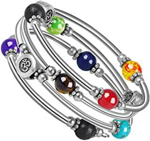 Casisto.J 7 Chakras Pulseras Mujer y Hombre, Piedras Chakras ...