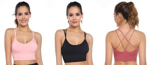 Aibrou Sujetador Deportivo Mujer Push Up (1/2/3pack) con ...