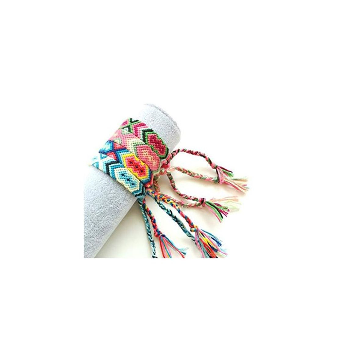 Beauty 4 Unids Pulsera Tejida Hecha A Mano Surtido Multicolor Trenzado Delicada Pulsera