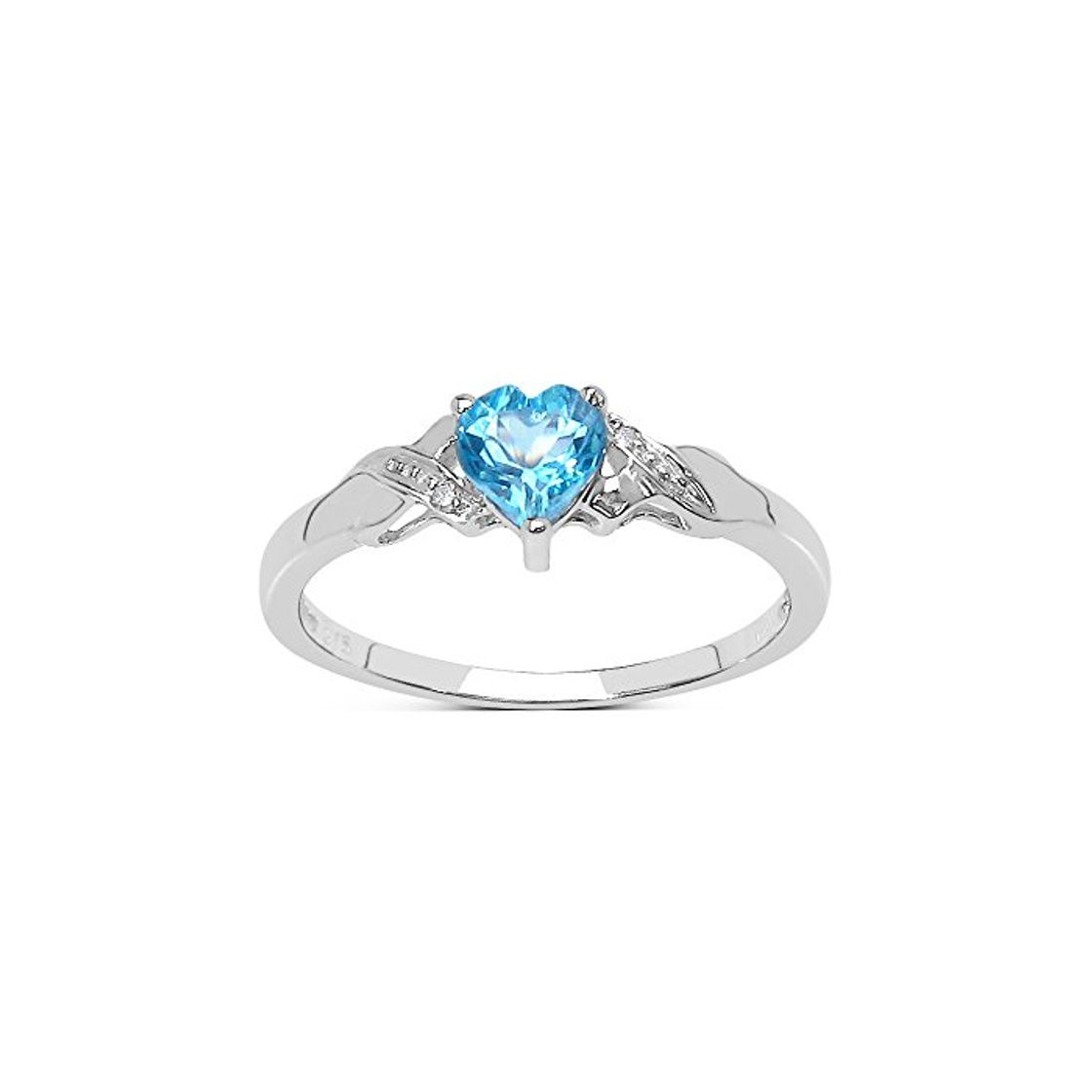 Product The Diamond and Wedding Ring Bargain Centre Mujer oro 375 oro blanco corazón Topaz