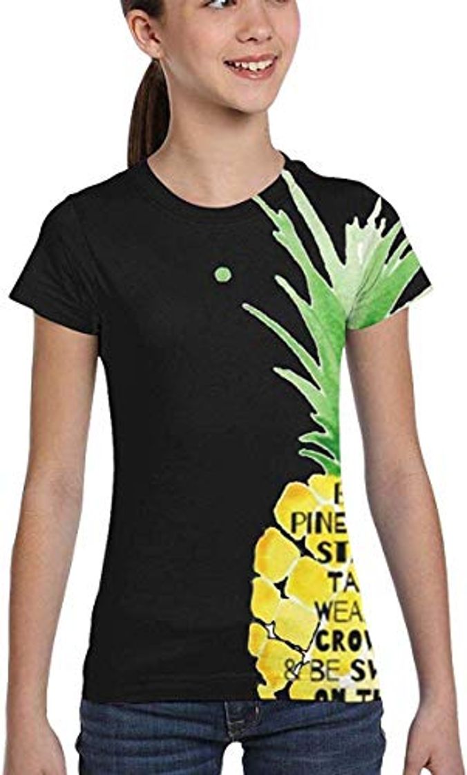 Moda Camiseta de manga corta para niñas con diseño de piña abacaxi y