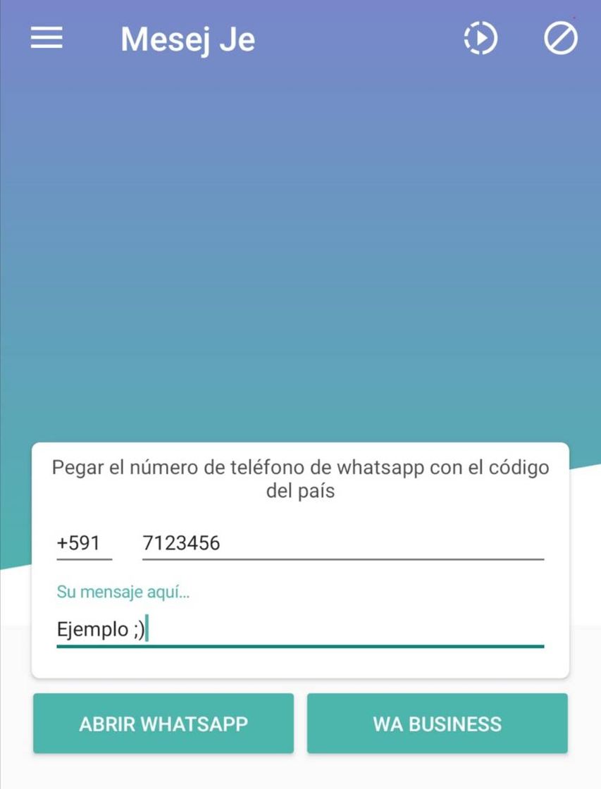 App Envía un mensaje de whatsapp sin agregar el número