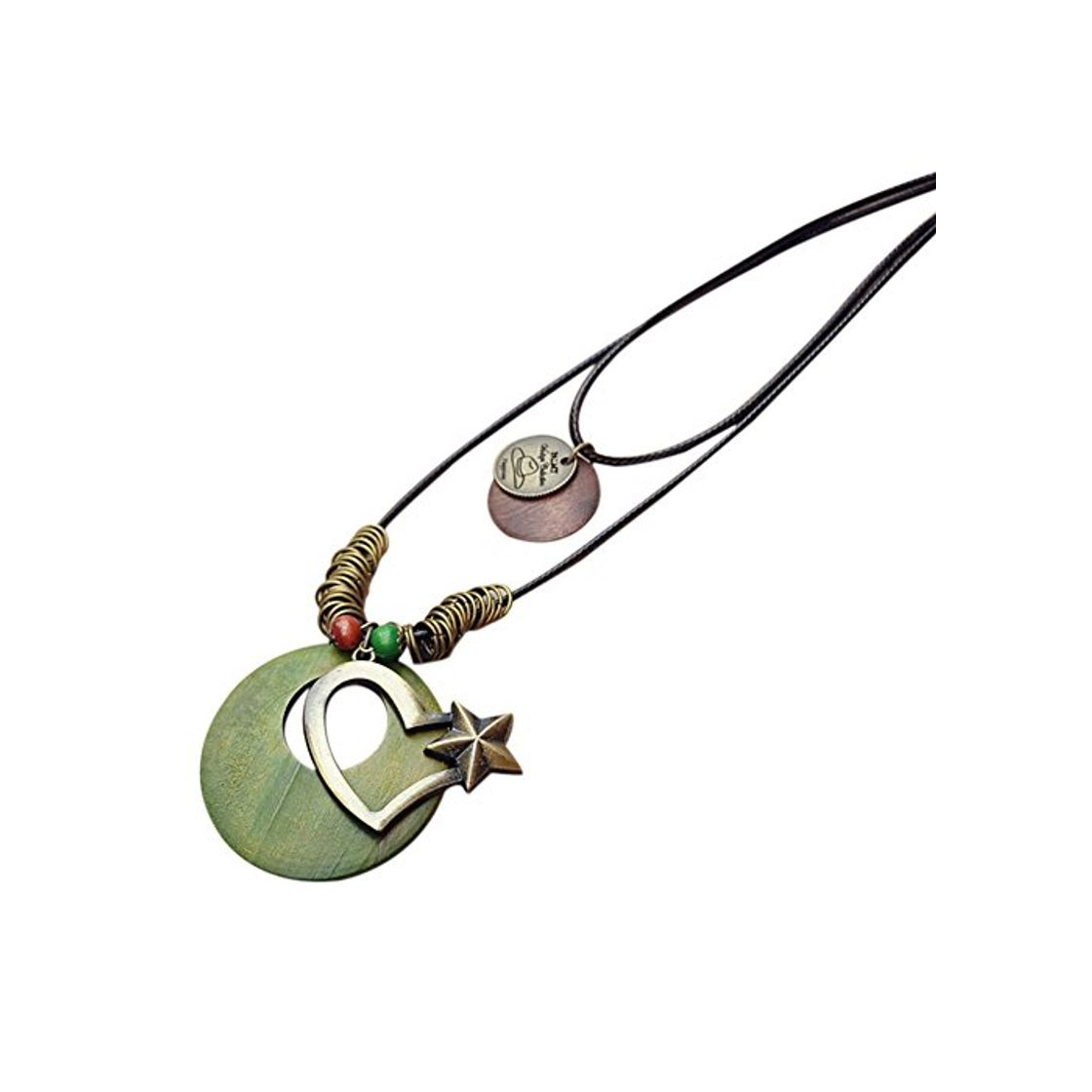 Lumanuby 1x Doble Capa Amor Cuerda Collar Largos Femeninos Colgante Collar Mujer