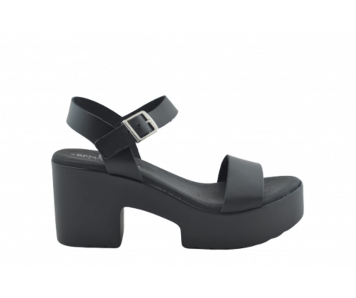 Moda Sandalia piel plantilla gel 4737 negra - Calzados Benavente Online