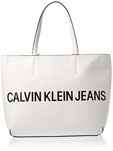 Calvin Klein Sculpted Logo E/W Tote Bright White