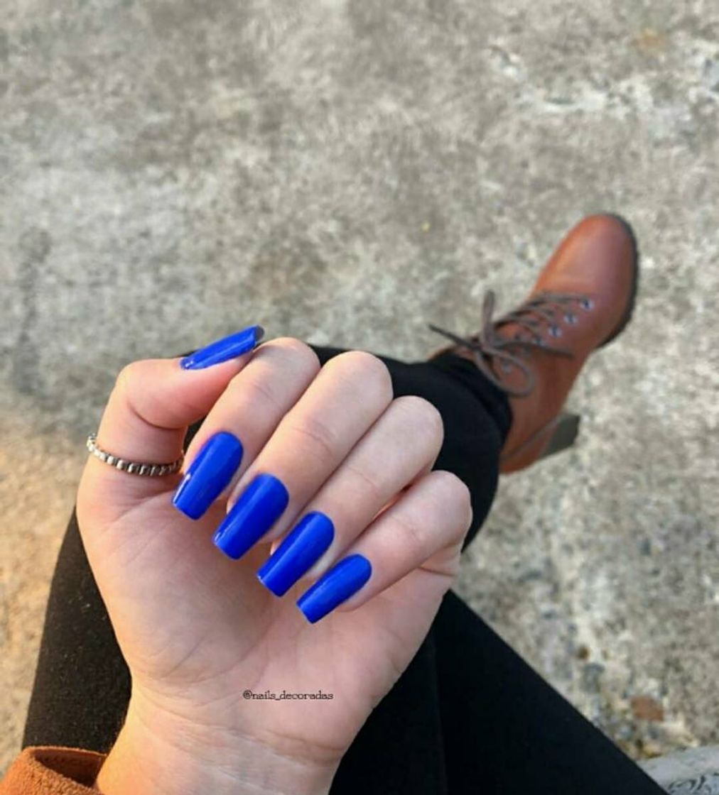 Moda Unhas Azul