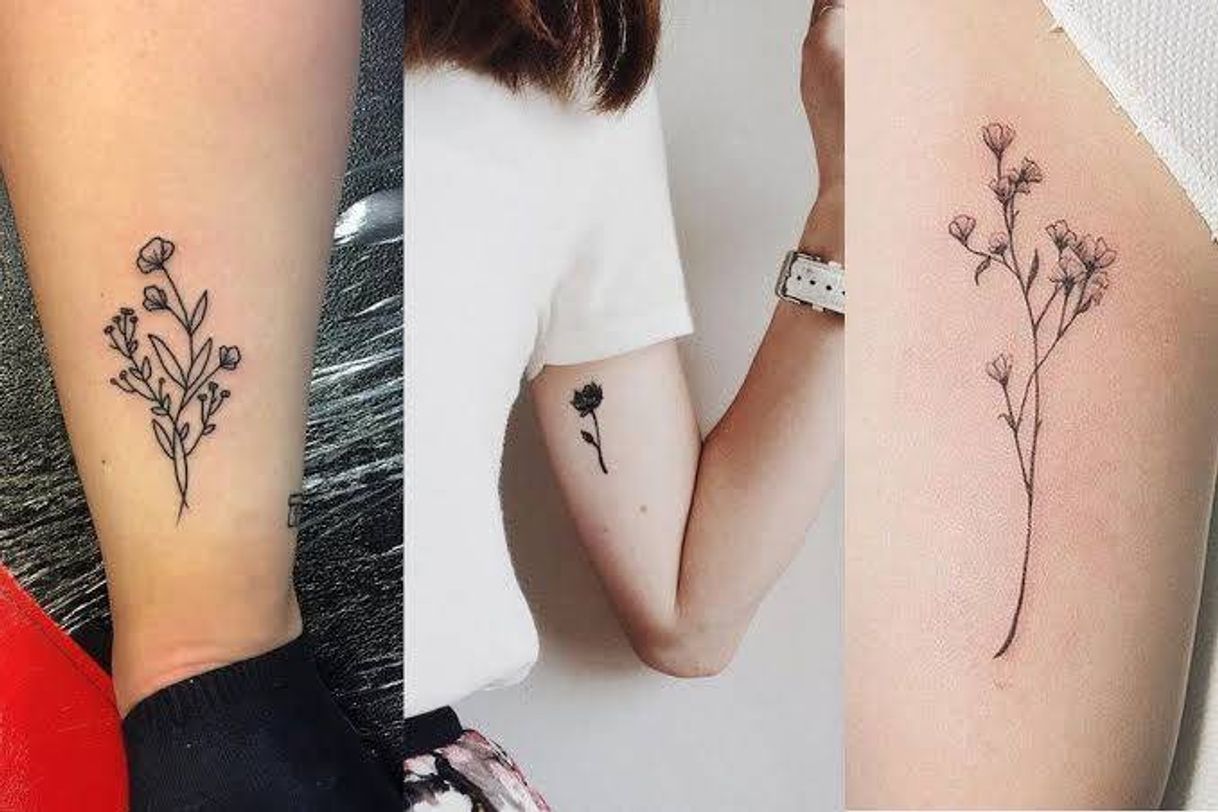 Moda Tatoos florais delicados 