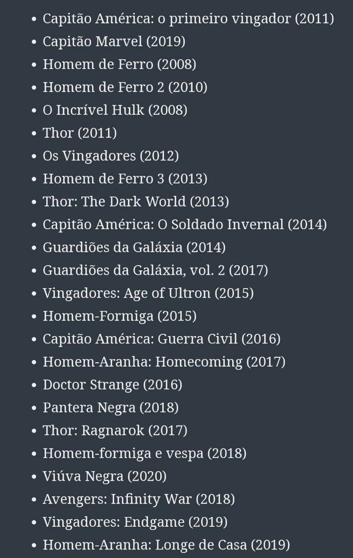 Películas Filmes Marvel