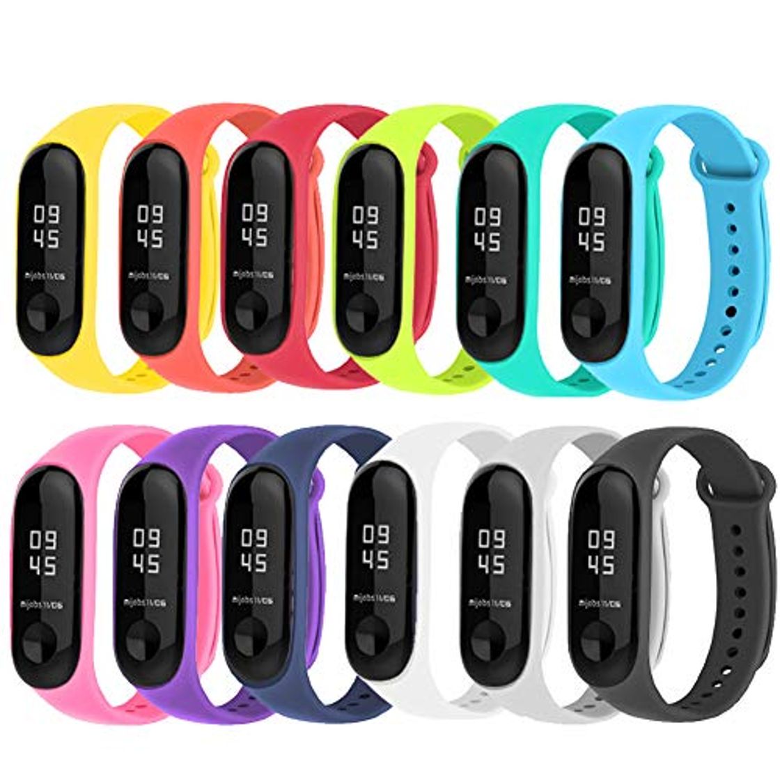 Electronic Acalder 12 Piezas Pulsera Xiaomi Mi Band 3 Correas Reloj Silicona Banda