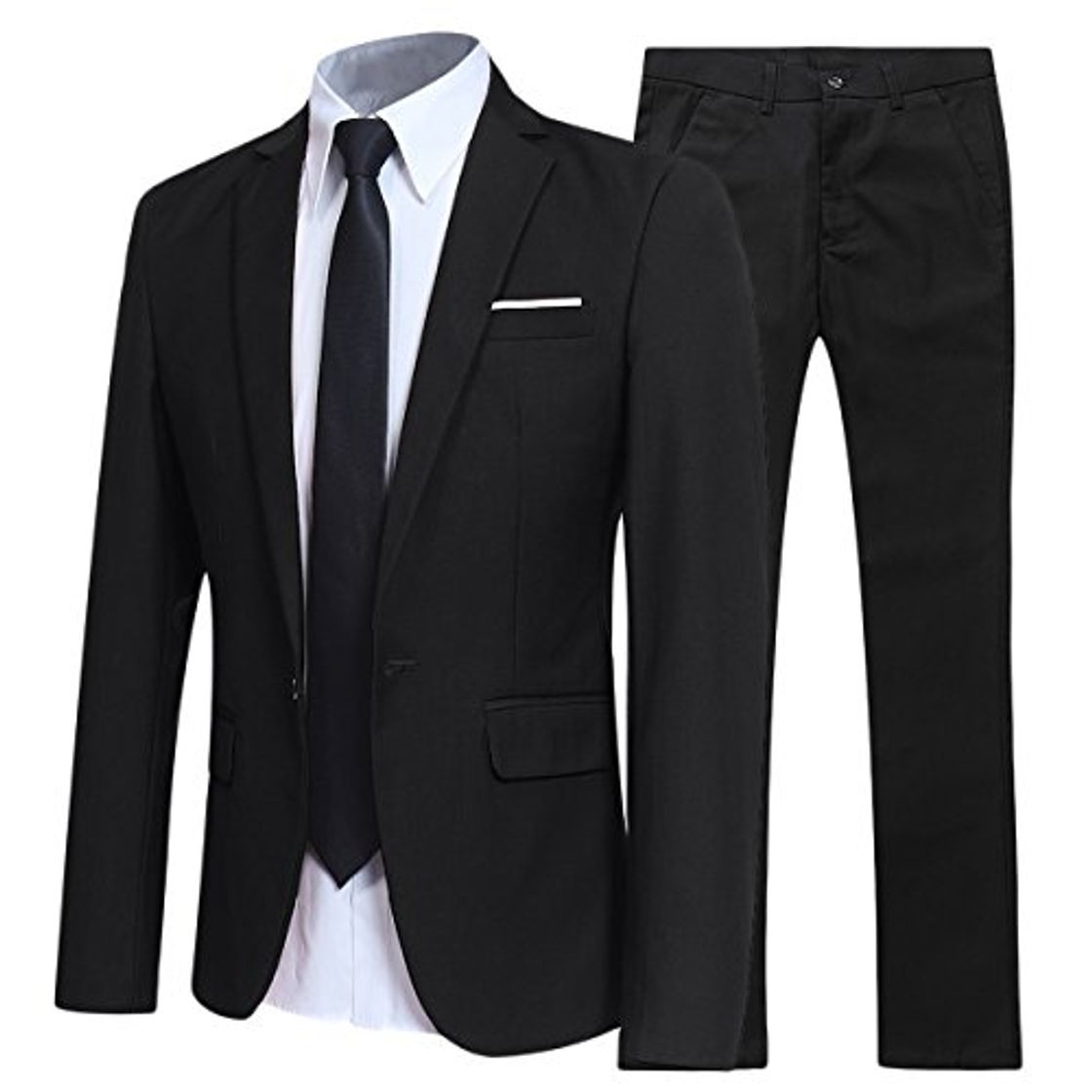 Social Traje de 2 piezas para hombre compuesto por chaqueta y pantalones, ajuste