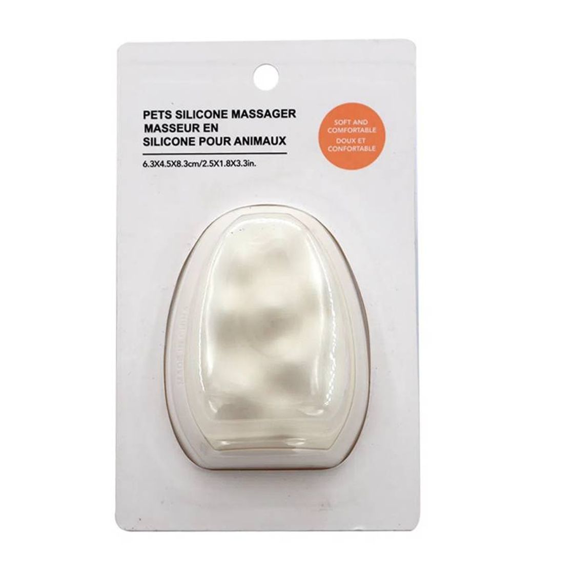 Moda 💠Cepillo Masajeador De Silicon Para Mascotas Beige