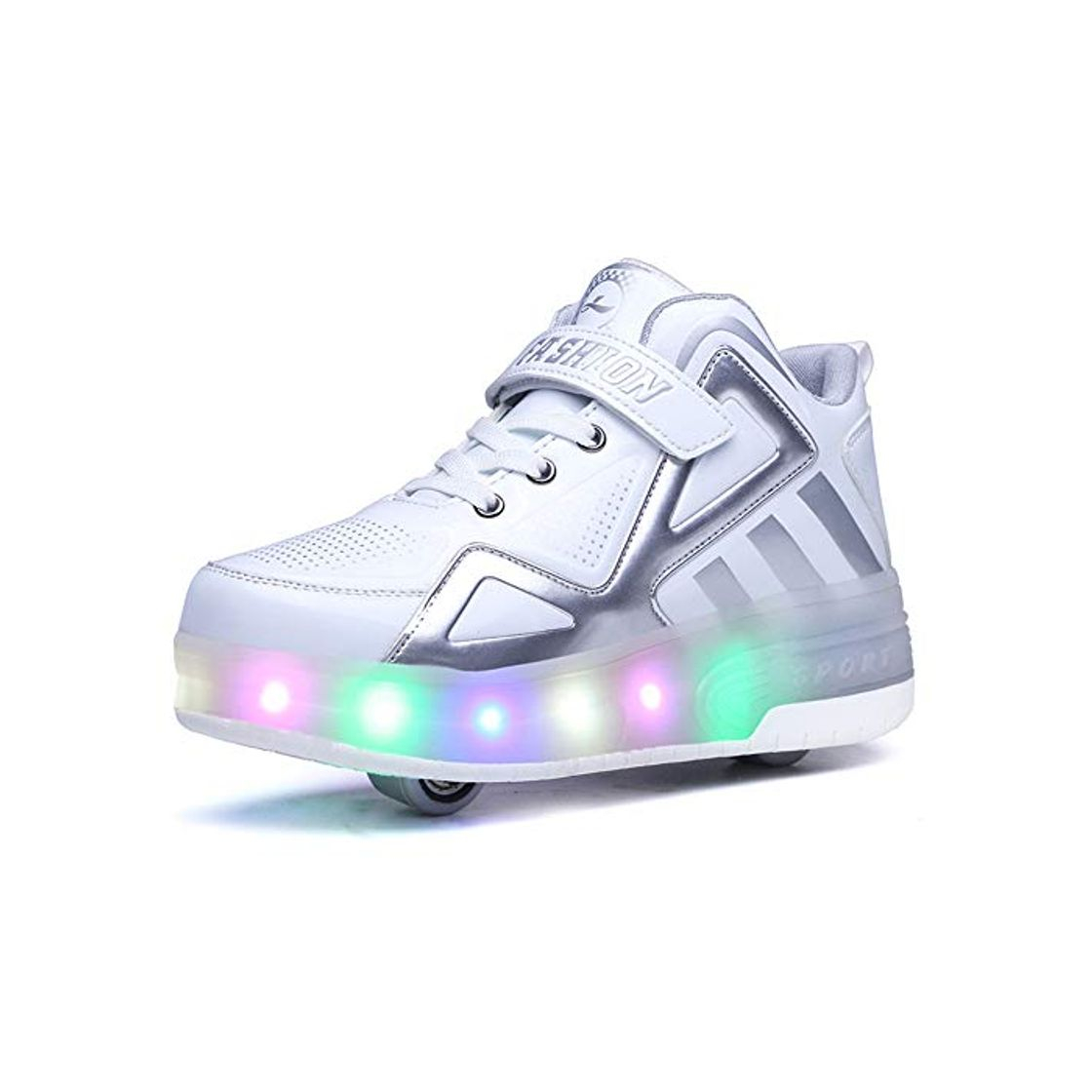 Fashion Zapatos con Ruedas Zapatillas con Dos Ruedas para niños y niña Led Luces Zapatillas con Ruedas Se Puede Bambas con Ruedas Automática Calzado de Skateboarding