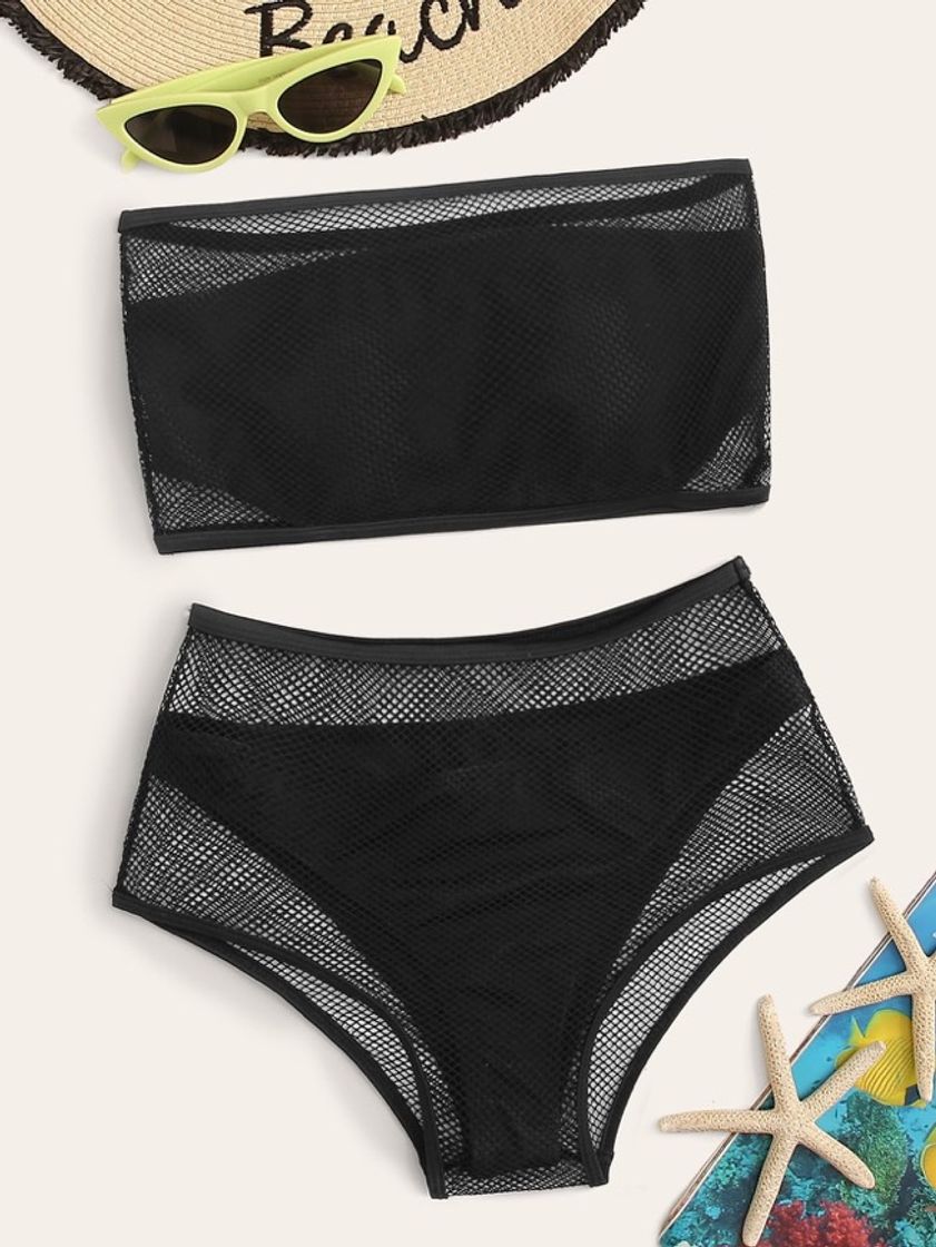 Social Bikini de cintura alta bandeau con malla
No te pierdas estos