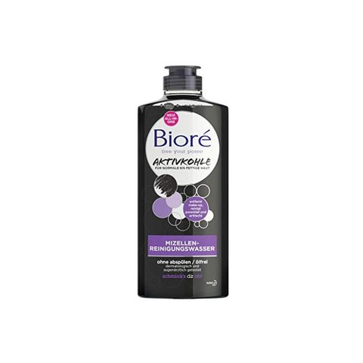Bioré - Agua de limpieza micelar con carbón activo para pieles normales