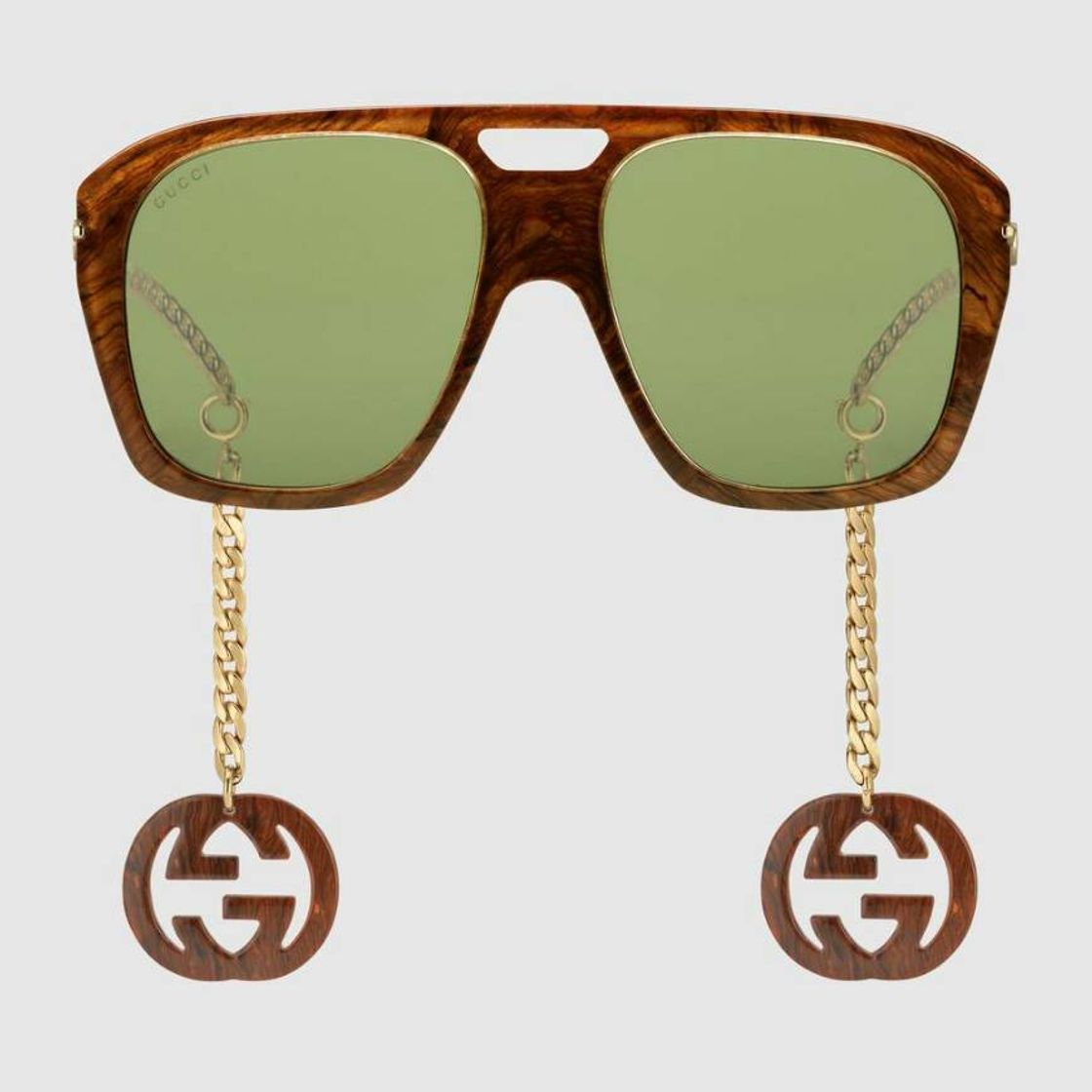 Fashion Brown Online Exclusive square sunglasses with charms