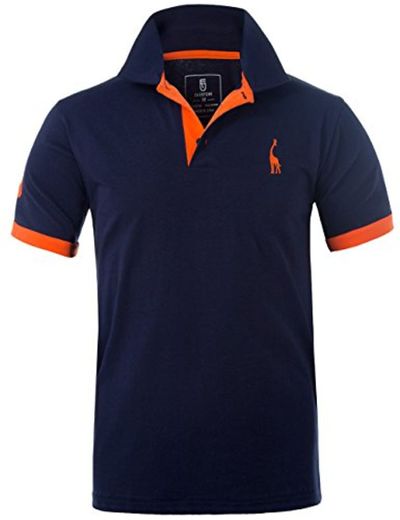 GLESTORE Polo para Hombre de Manga Corta Collar Camisa Golf MT1030 de