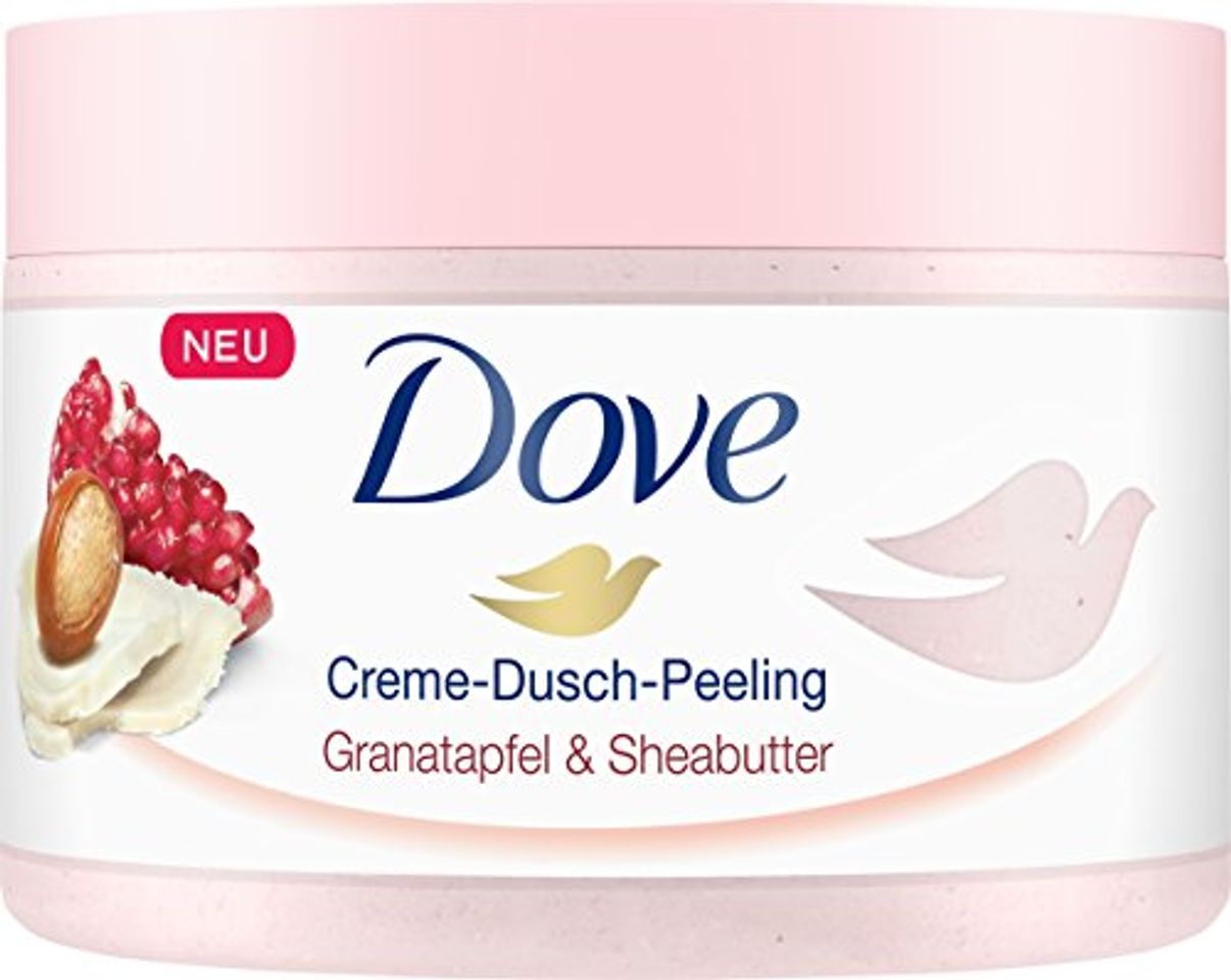 Lugar Dove Crema de ducha exfoliante de Granada & sheabu tter, 4 unidades