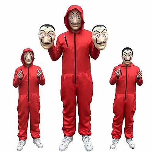 Moda Cosplay de niños adultos Traje de La Casa De Papel Dali Dali