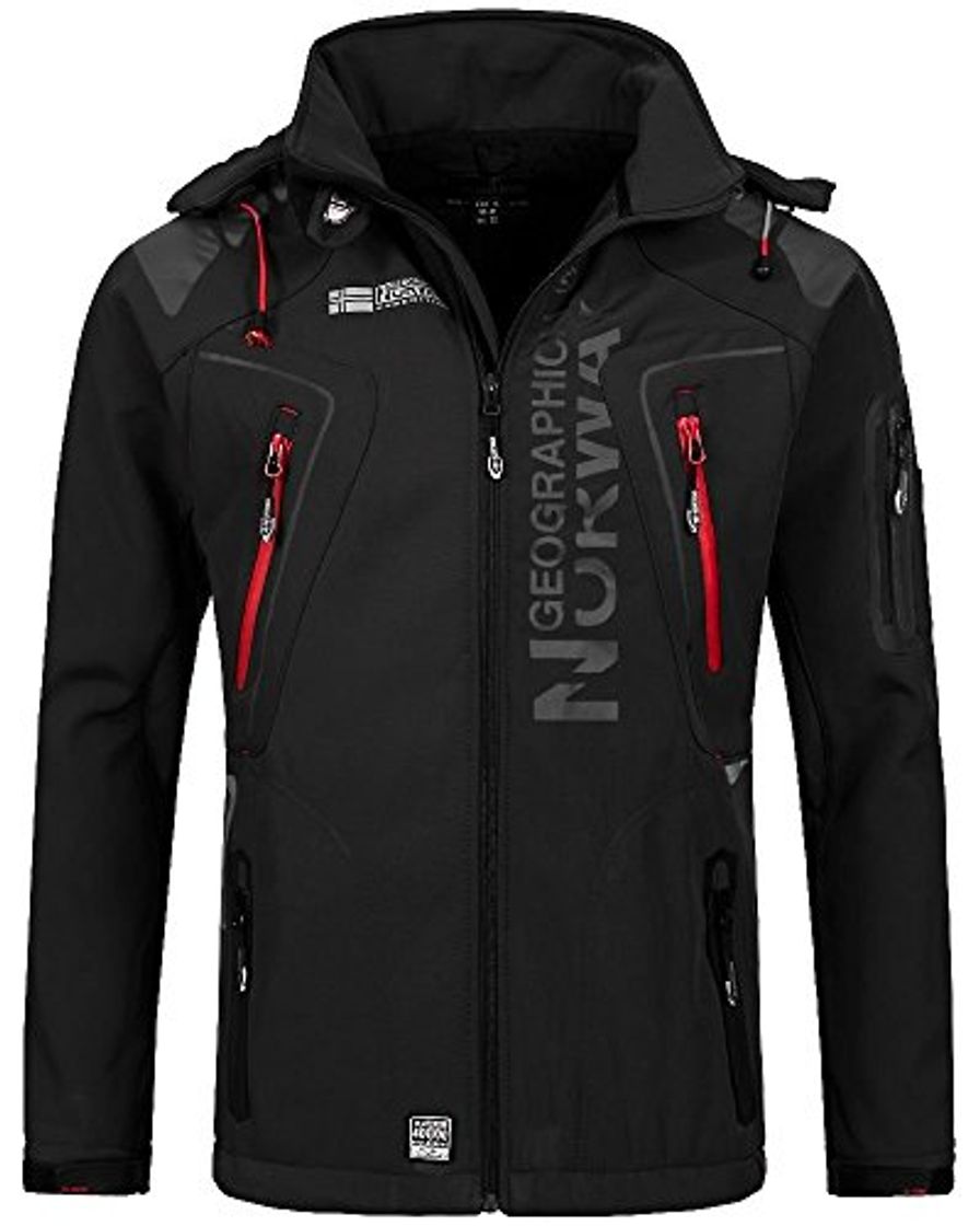 Social Geographical Norway Hombre de Tacto Suave Funciones Chaqueta para Exterior Impermeable -