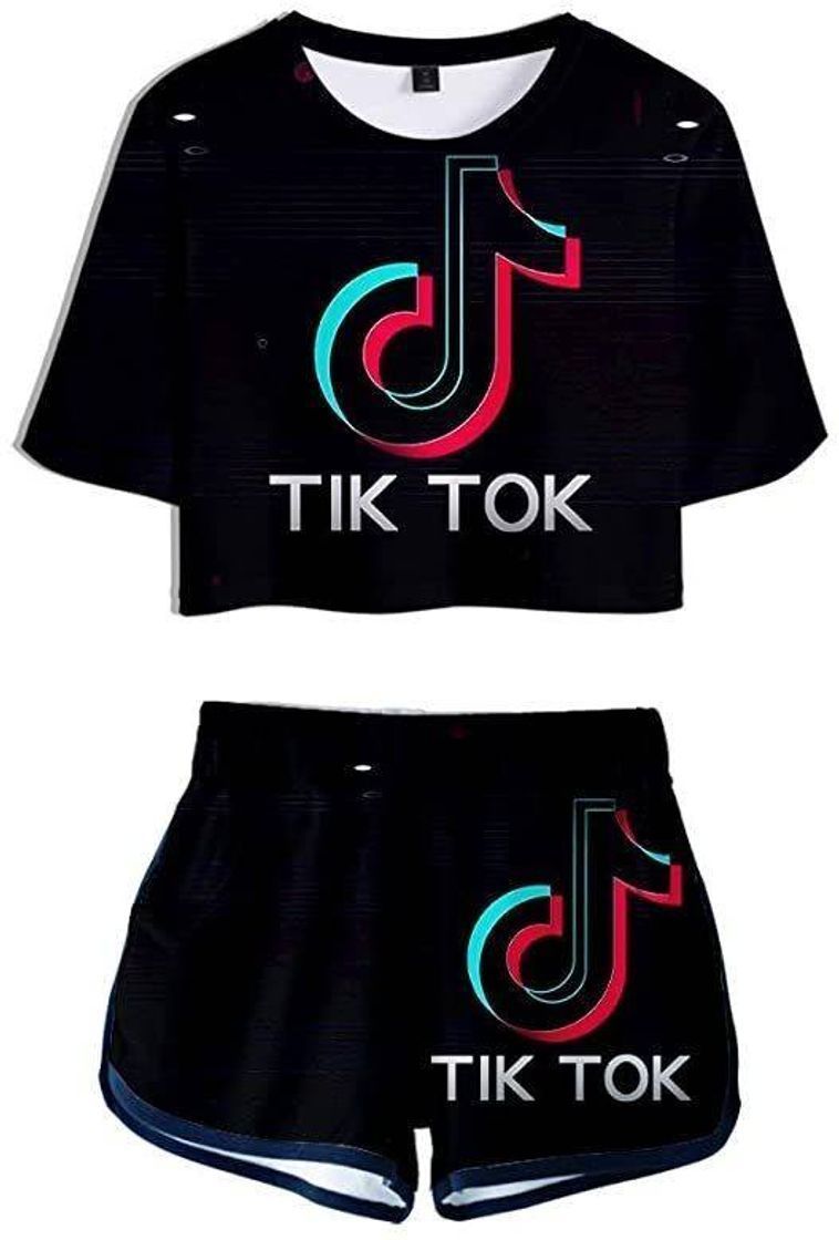 Social TIK Tok Conjunto 2 Piezas Mujer Verano Completo Sportivo Pantalon y Crop