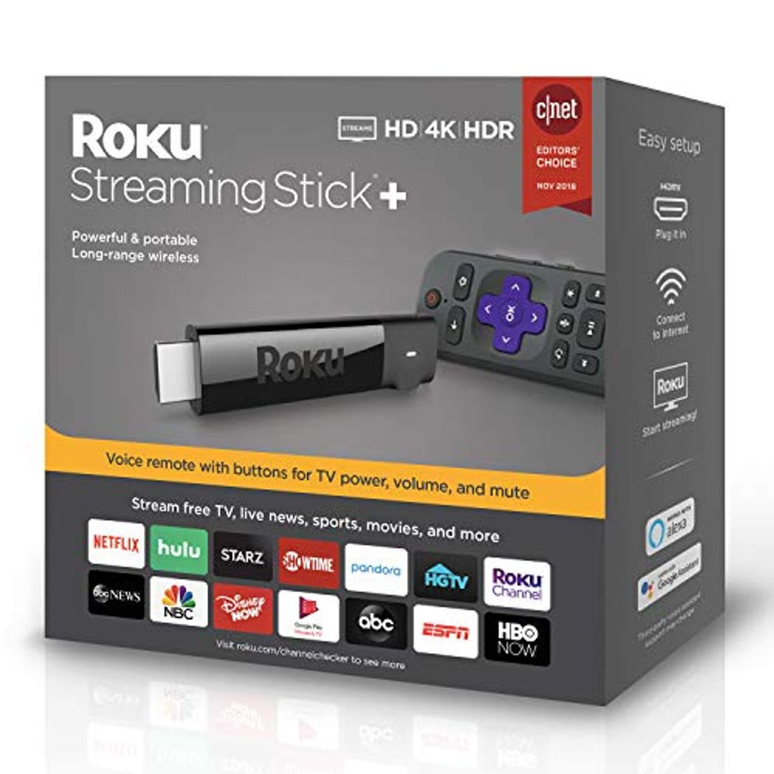 Social Roku Streaming Stick+ Media Player 3810R 4K UHD