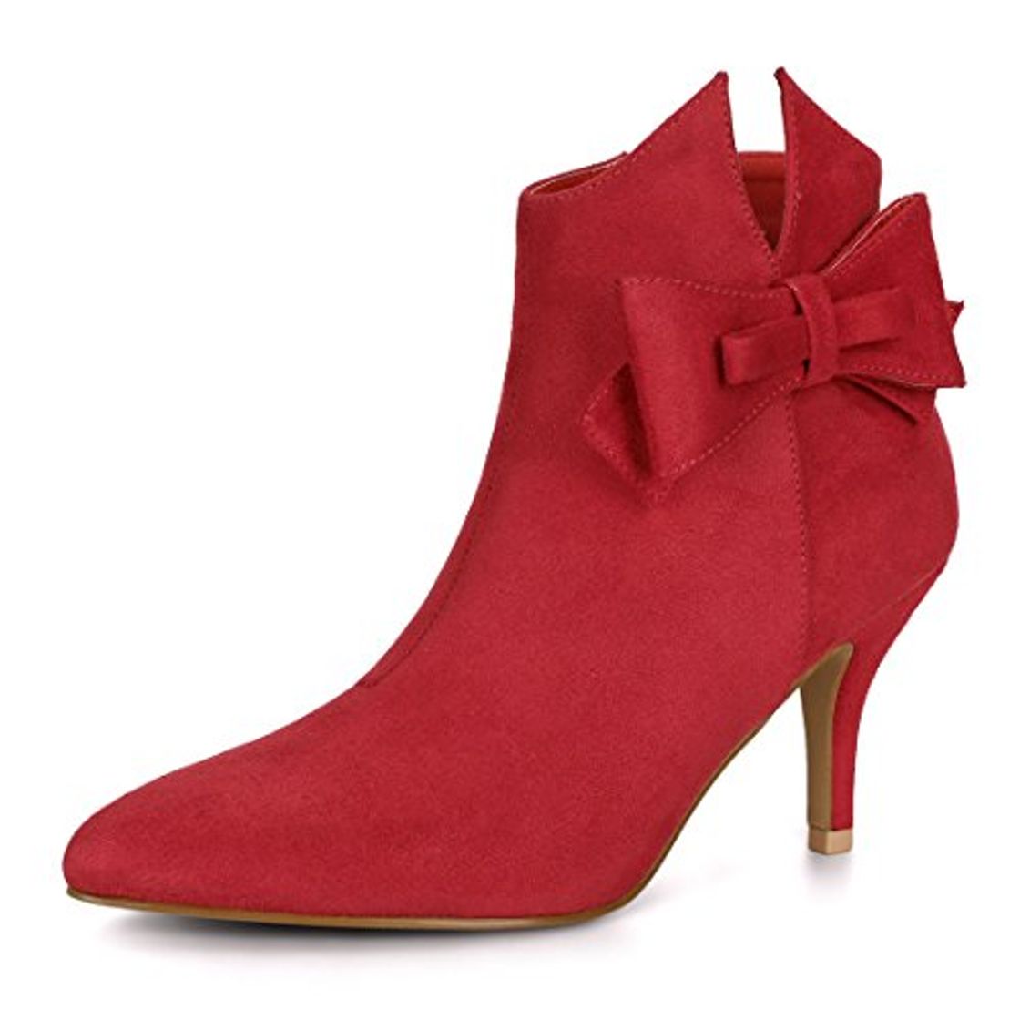 Allegra K Botines De Tacón De Aguja con Puntera Puntiaguda Arco para Mujer Rojo 40 EU