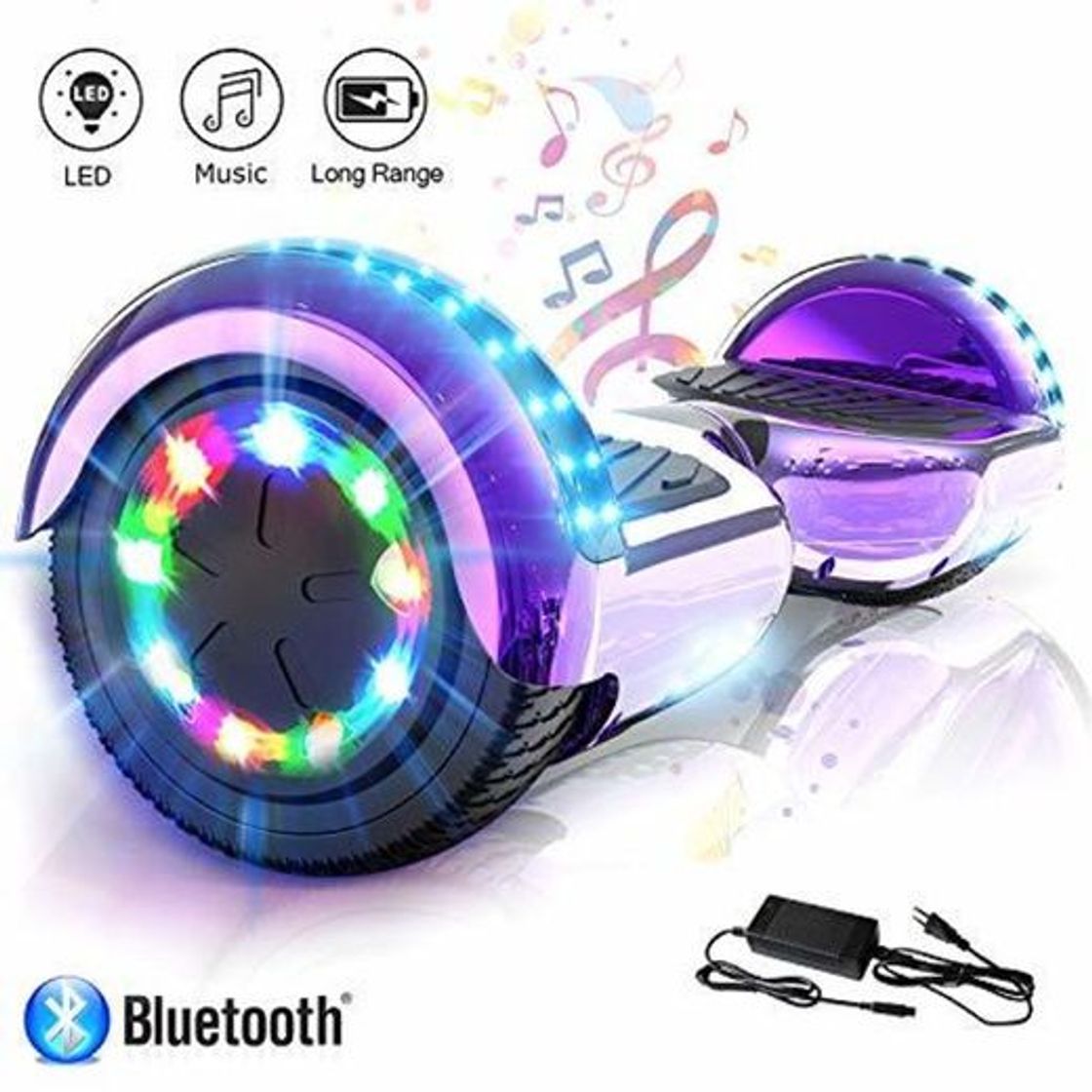 Social COLORWAY Patinete Eléctrico Auto Equilibrio Hover Scooter Board 6.5 Pulgadas con Fuerte